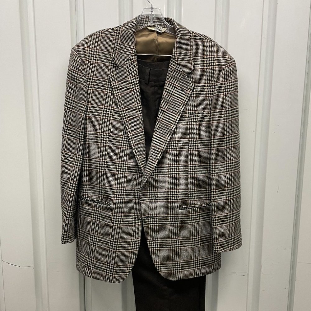 Vintage Evan Picone Plaid Black and White Blazer